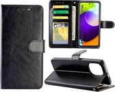 Voor Samsung Galaxy A52 5G Crazy Horse Textuur Lederen Horizontale Flip Beschermhoes met Houder & Kaartsleuven & Portemonnee & Fotolijst (Zwart)