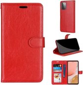 Voor Samsung Galaxy A72 5G Pure Color Horizontale Flip PU lederen tas met houder & kaartsleuven & portemonnee & fotolijst (rood)