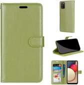 Voor Samsung Galaxy A02s / M02s Pure Color Horizontale Flip PU lederen tas met houder & kaartsleuven & portemonnee & fotolijst (groen)