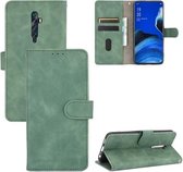 Voor OPPO Reno2 Z / F Effen Kleur Huidgevoel Magnetische Gesp Horizontale Flip Kalf Textuur PU Lederen Case met Houder & Kaartsleuven & Portemonnee (Groen)