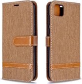 Voor Huawei Y5P / Honor 9S Kleuraanpassing Denim Textuur Horizontale Flip Leren Case met Houder & Kaartsleuven & Portemonnee & Lanyard (Bruin)