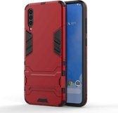 Schokbestendige pc + TPU-hoes voor Samsung Galaxy A70, met houder (rood)