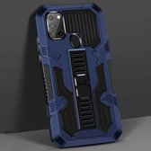 Voor Samsung Galaxy S21 5G Vanguard Warrior All-inclusive Dubbelkleurige schokbestendige TPU + pc-beschermhoes met houder (blauw)