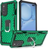 Voor Vivo V19 Cool Armor PC + TPU schokbestendig hoesje met 360 graden rotatie ringhouder (donkergroen)