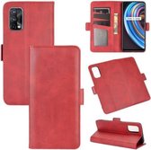 Voor Oppo Realme X7 Dubbelzijdige magnetische gesp Horizontale flip lederen tas met houder & kaartsleuven en portemonnee (rood)