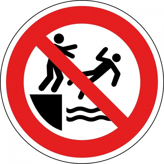 Autocollant Ne pas pousser dans l'eau - ISO 7010 - P062 150 mm