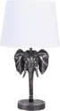 Clayre & Eef Tafellamp Olifant 23x23x41 cm Zwart Wit Kunststof Bureaulamp