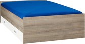 Bed met opbergruimte | 120x200 | Donkergrijs Hout | Inclusief witte bedlade