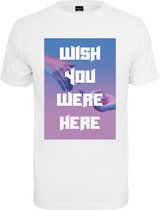 Urban Classics Heren Tshirt -L- Wish you were here Wit