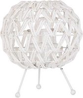 Windlicht bol riet Wit 23x23xH26cm