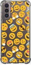 Hoesje met Tekst Samsung Galaxy S21 Telefoonhoesje  met doorzichtige rand Emoji