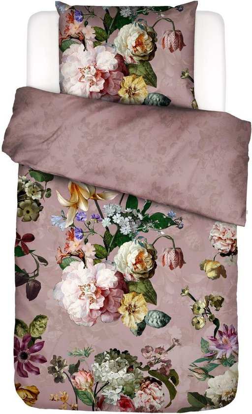 ESSENZA Fleur Housse de couette Woodrose - Lits jumeaux - 240x220 cm + 2 taies d'oreiller 60x70 cm