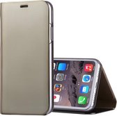 Voor iPhone X / XS Galvaniserende spiegel Horizontale flip lederen tas met houder (goud)