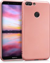 kwmobile telefoonhoesje voor Huawei Enjoy 7S / P Smart (2017) - Hoesje voor smartphone - Back cover in metallic roségoud