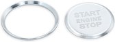 kwmobile Beschermene sticker voor start-stopknop voor Skoda Start-Stop Button - Decoratief aluminium frame in zilver