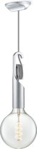 Home Sweet Home - Moderne Verlichtingspendel Move me-Twist - hanglamp geschikt voor E27 LED lichtbron - Zilver - 10,5/10,5/170cm - Pendellamp geschikt voor woonkamer, slaapkamer en keuken