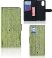 Wallet Book Case Geschikt voor Samsung Galaxy A02s Flip Cover Geschikt voor Samsung M02s Telefoon Hoesje Green Wood
