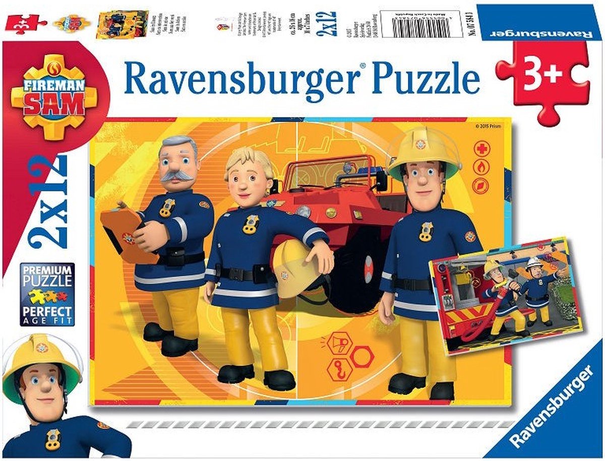 Ravensburger Brandweerman Sam aan het werk Vanaf 3+ - Puzzel - 2x12 stukjes — afbeelding 9