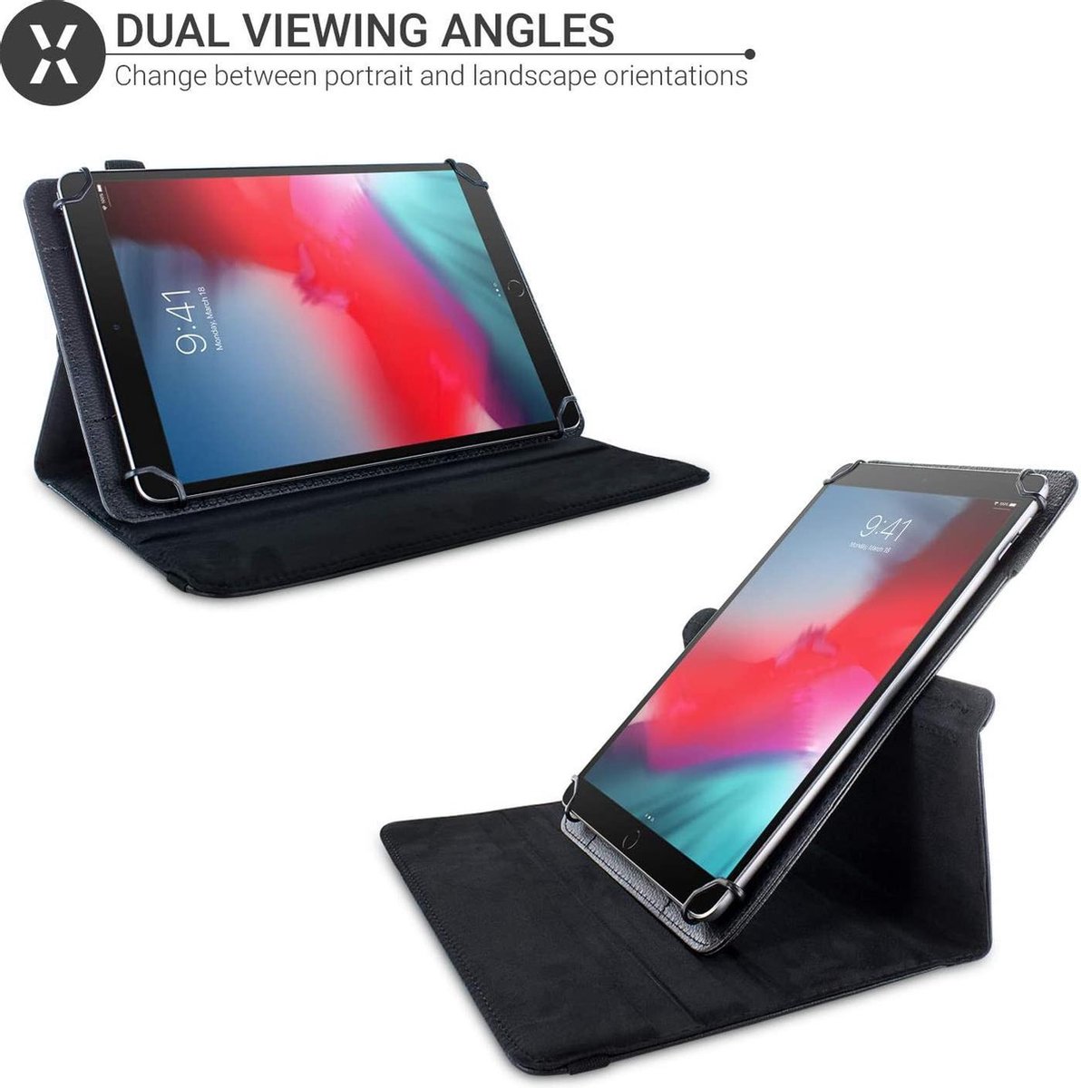 Universele Tablet Hoes voor 10 inch Tablet 360° draaibaar Zwart