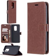 Portemonnee Book Case Hoesje Geschikt voor: Motorola Moto G9 Play & E7 Plus -  Bruin