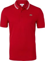 Lacoste Sport polo Slim Fit - super light knit - rood met wit -  Maat: XL