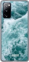 6F hoesje - geschikt voor Samsung Galaxy S20 FE - Transparant TPU Case - Whitecap Waves #ffffff