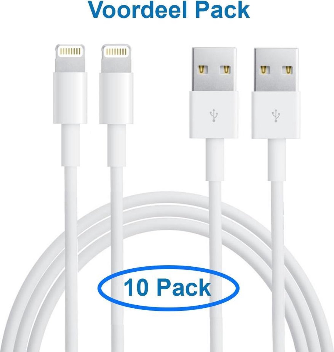 10 Stuks USB naar 8 Pins Kabel voor iPod iPhone en iPad |