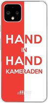 6F hoesje - geschikt voor Google Pixel 4 -  Transparant TPU Case - Feyenoord - Hand in hand, kameraden #ffffff