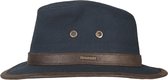 Hatland - UV Fedora hoed voor heren - Wadson - Marineblauw - maat M (57CM)