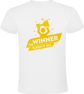 The winner takes it all Heren t-shirt | winaar | geslaagd | grappig | cadeau | Wit