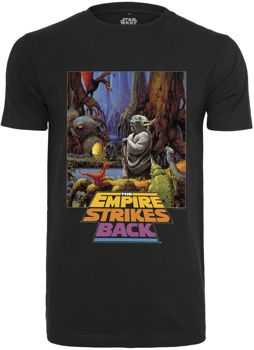 Merchcode Star Wars Star Wars Yoda Poster Heren T-shirt L Zwart