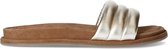 Manfield - Dames - Goudkleurige leren slippers - Maat 40