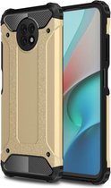 Lunso - Armor Guard backcover hoes - Xiaomi Redmi Note 9  - Goud