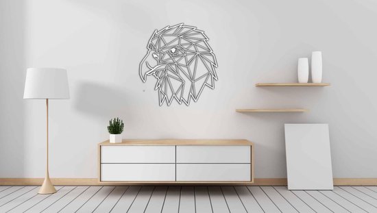 Line Art - Eagle 2 - XS - 27x25cm - Wit - décoration murale géométrique