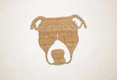 Wanddecoratie - Hond - Pitbull 3 - M - 60x66cm - Eiken - muurdecoratie - Line Art