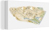 Une illustration d'une carte autour des pyramides de Gizeh toile 30x20 cm - petit - Tirage photo sur toile (Décoration murale salon / chambre)