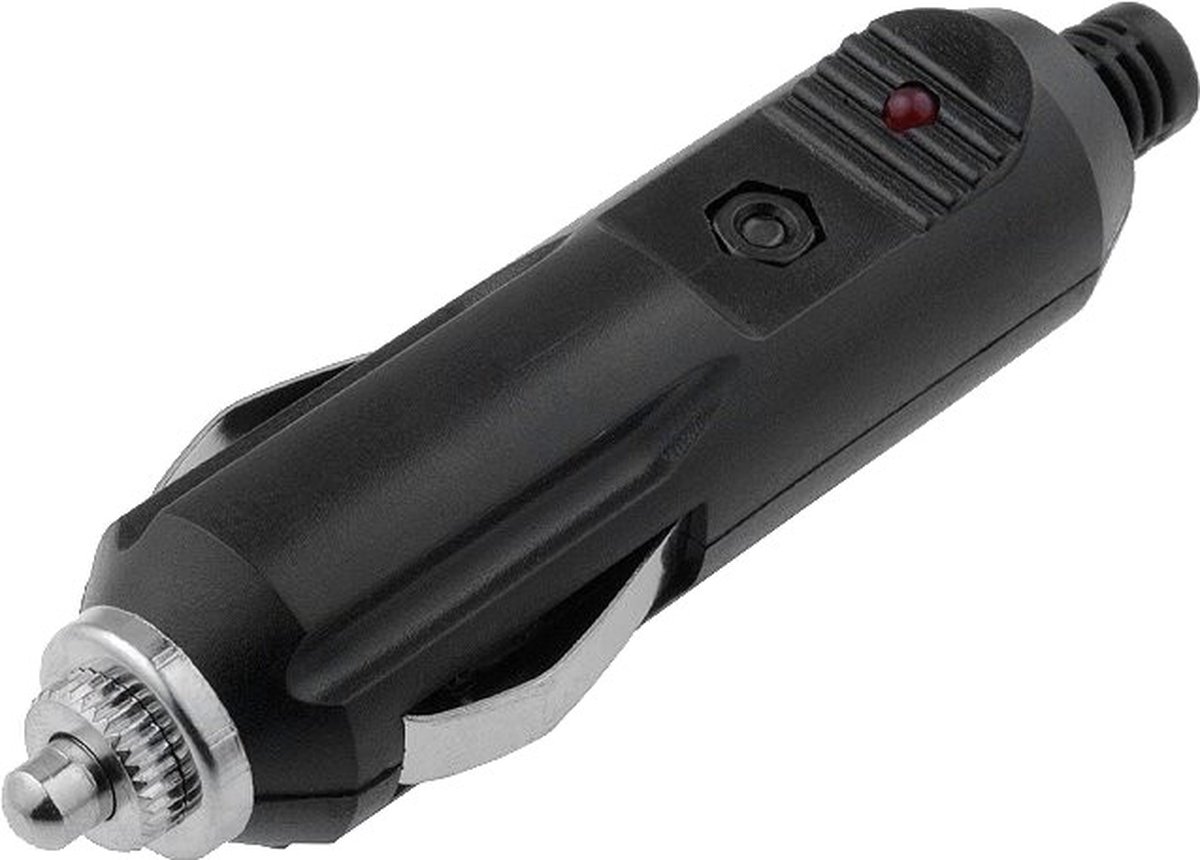 Soldeerbare Sigarettenaansteker Stekker - 12V - 5A - Met LED - Zwart