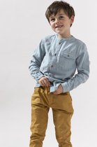 Sissy-Boy - Blauwe mousseline overhemd met platte kraag