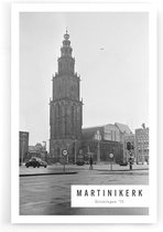 Walljar - Martinikerk '71 - Zwart wit poster.