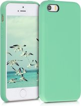 kwmobile telefoonhoesje voor Apple iPhone SE (1.Gen 2016) / 5 / 5S - Hoesje met siliconen coating - Smartphone case in pepermuntgroen