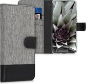 kwmobile telefoonhoesje voor Huawei P30 Lite - Hoesje met pasjeshouder in grijs / zwart - Case met portemonnee