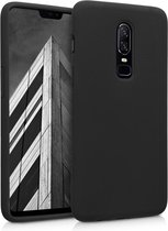 kwmobile telefoonhoesje geschikt voor OnePlus 6 - Hoesje met siliconen coating - Smartphone case in zwart