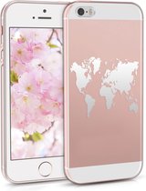 kwmobile telefoonhoesje voor Apple iPhone SE (1.Gen 2016) / 5 / 5S - Hoesje voor smartphone - Wereldkaart design