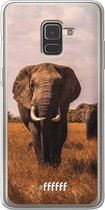 Samsung Galaxy A8 (2018) Hoesje Transparant TPU Case - Elephants #ffffff