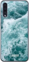 Samsung Galaxy A30s Hoesje Transparant TPU Case - Whitecap Waves #ffffff