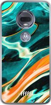 Motorola Moto G7 Hoesje Transparant TPU Case - Fresh Waves #ffffff