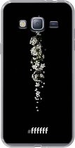 6F hoesje - geschikt voor Samsung Galaxy J3 (2016) -  Transparant TPU Case - White flowers in the dark #ffffff