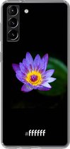 6F hoesje - geschikt voor Samsung Galaxy S21 -  Transparant TPU Case - Purple Flower in the Dark #ffffff