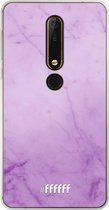 Nokia X6 (2018) Hoesje Transparant TPU Case - Lilac Marble #ffffff