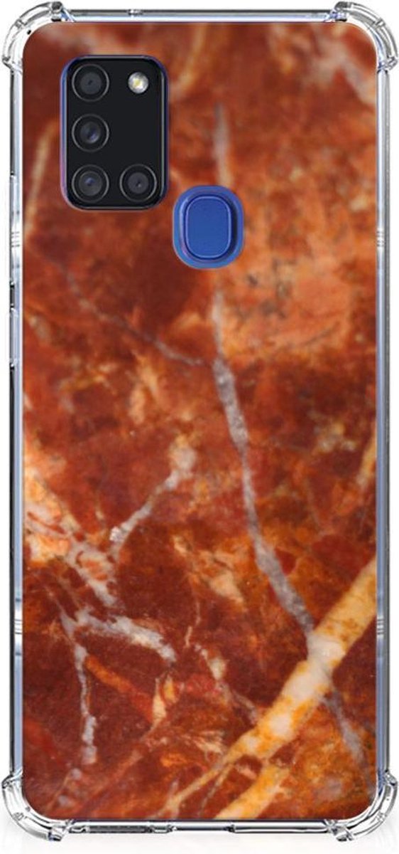 Samsung Galaxy A21s Anti-Shock Hoesje Marmer Bruin